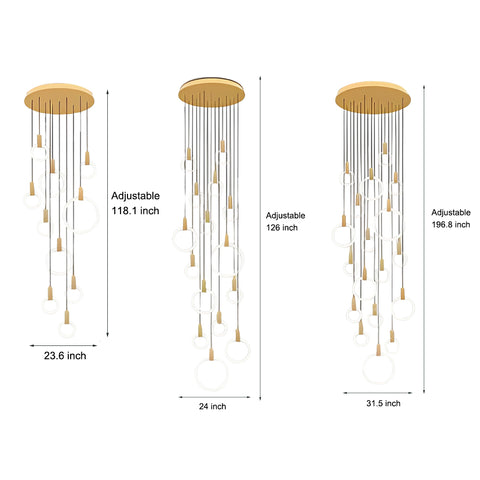 Minimalistische, stufenlos dimmbare LED-Pendelleuchte mit nordischer Duplex-Treppenbeleuchtung - Vex-Beleuchtung
