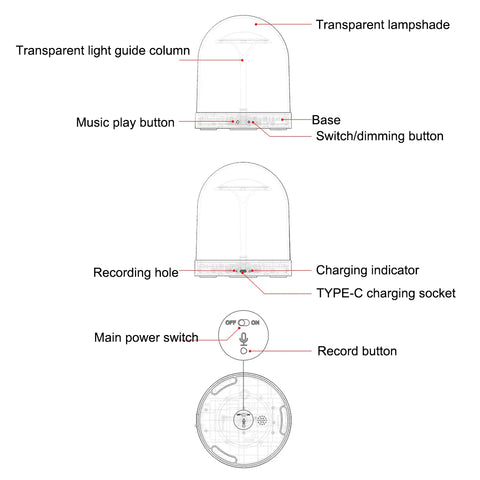 Touch Dimming Recording Music Playback DIY Creative Night Light - Dazuma