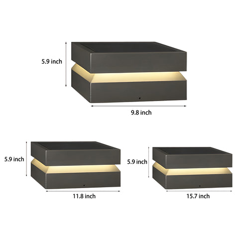 Luces LED solares modernas cuadradas Dazuma para tapas de postes