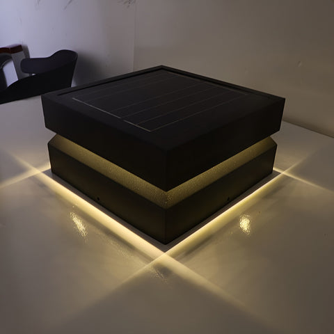 Luz de pilar solar moderna negra impermeable Dazuma